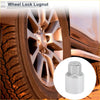 Shiny chrome wheel lock lug nut with hexagonal head and cylindrical body for toyota antitheft protection