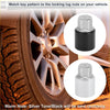 Silver and black lug nut covers made to match locking lug nuts for toyota antitheft wheel lock key