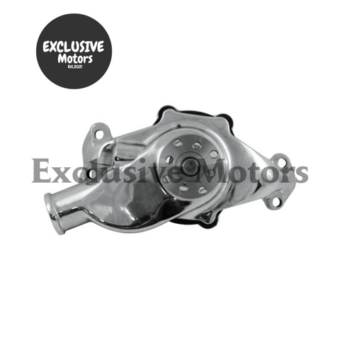 Chevy Small Block Short Water Pump Chrome Aluminum (1967-1972)