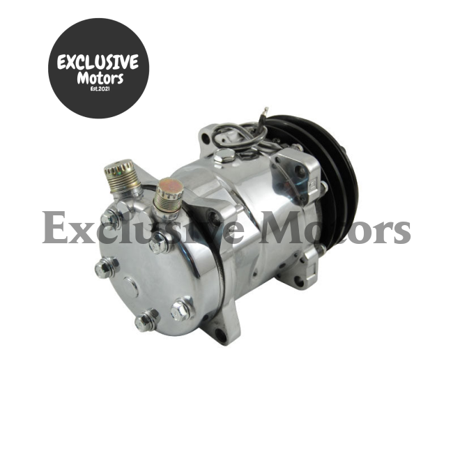 Sanden 508 Style with V Belt Pulley Polished A/C Compressor