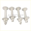Set of four silver metal wheel hub bolts with hex heads and flanged ends for cam control arm plate lower arm adjust