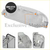 Clear plastic cam gear cover for mitsubishi 4g63 with molded contours and mounting points visible from back side