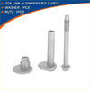 Silver metal camber alignment bolt with threaded shaft and flanged head for toyota 4runner and fj cruiser