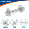 Silver metal camber alignment bolt with hex head and flat washers for toyota rav4 2000-2005 cam adjustors