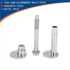 Silver metallic camber alignment toe link bolt kit with washers and nuts for toyota tacoma 1996-2004