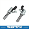 Two metallic camshaft position actuator solenoid valves with black plastic connectors for toyota tacoma 2005-2015