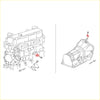 Red camshaft position sensor highlighted in technical diagram for nissan juke hr16de 2014-2017 engine component