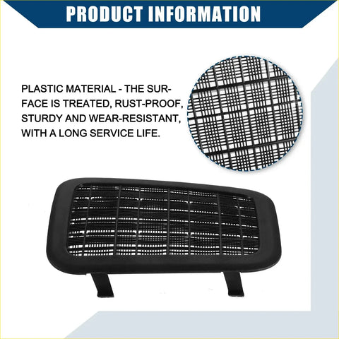 Black plastic grille with grid pattern and two mounting feet for car battery cooling air intake filter screen on toyota prius