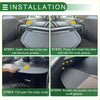 Gray textured trunk liner with reinforced bar for secure fit in car boot retractable cargo cover for toyota bZ4X 2023-2025 black