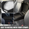 Black fabric car center console armrest cover with felt-lined storage for toyota land cruiser 2008-2021