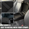 Black plastic car center console storage box with mesh compartment and cup holder for toyota rav4 2019-2023 faux leather armrest cover