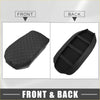 Black quilted leather motorcycle seat cover with reinforced straps on the back for toyota rav4 armrest cover