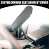 Gray faux leather car center console armrest cover with stitched edges for toyota sequoia 2001-2023
