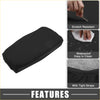 Black rectangular car center console armrest cover pad for toyota rav4 2019-2023 with smooth scratch-resistant surface and tight straps