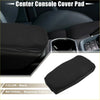 Black neoprene car center console armrest cover pad for Toyota RAV4 2019-2023 shown from the back side