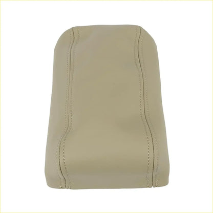 Beige leather car center console lid armrest cover with stitched detailing for toyota 4runner 1996-2002