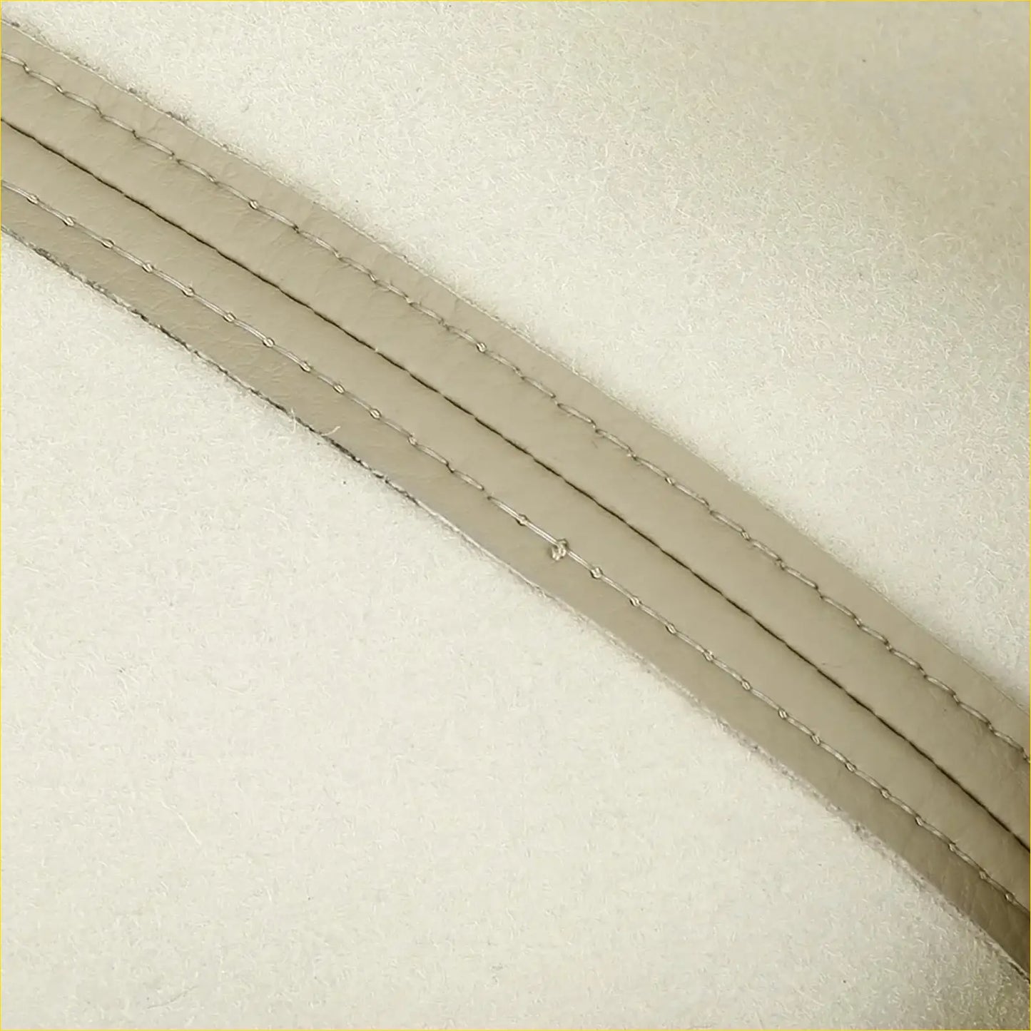 Beige leather strap with precise silver stitching for car center console lid armrest cover toyota 4runner 1996-2002