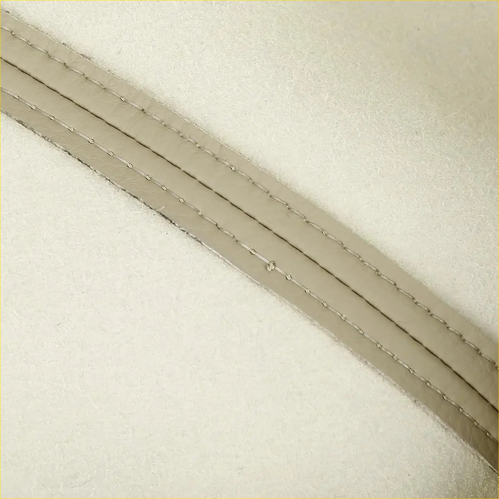 Beige leather strap with precise silver stitching for car center console lid armrest cover toyota 4runner 1996-2002