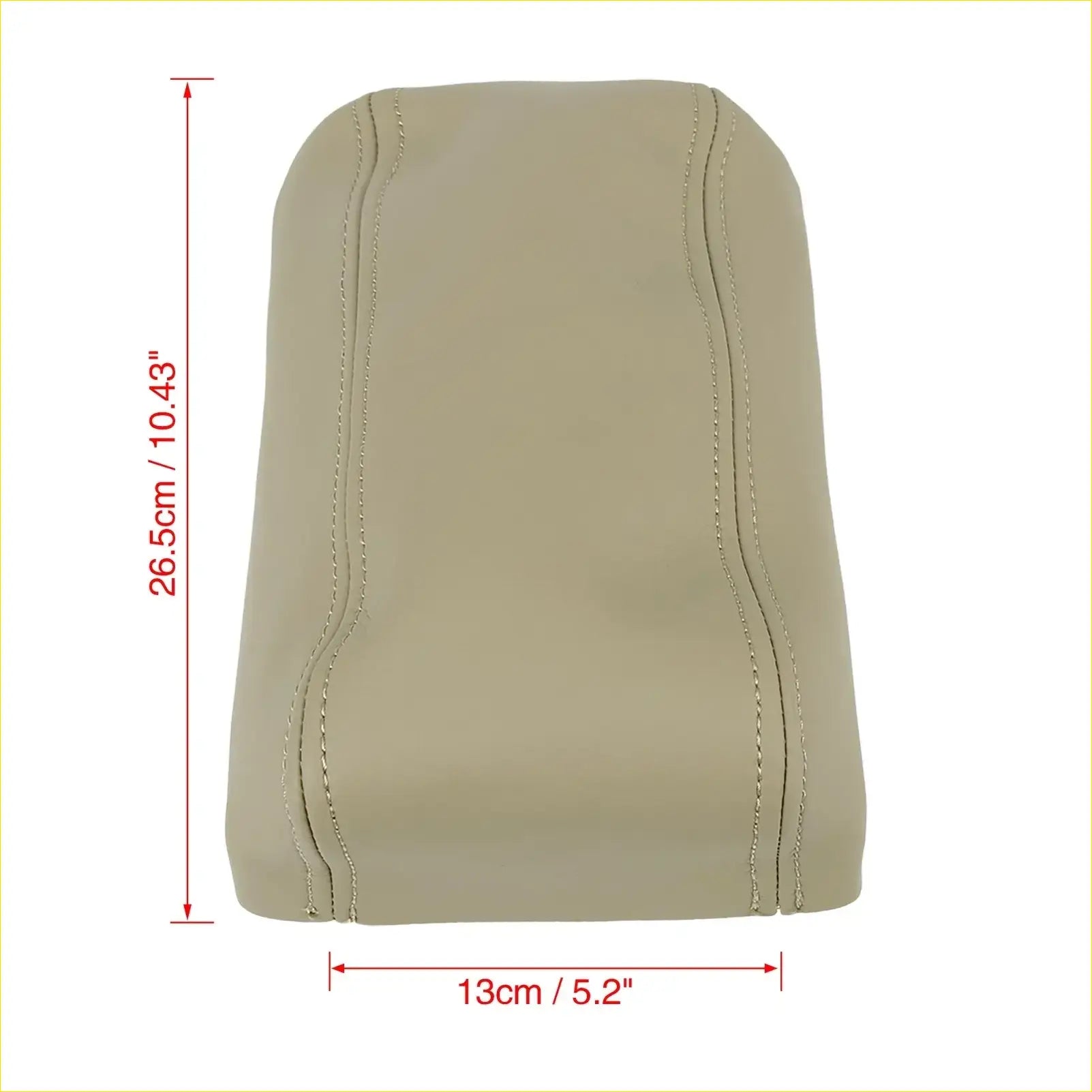 Beige leather car center console lid armrest cover with stitched detailing for toyota 4runner 1996-2002