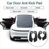 Black car door anti kick pad stickers with floral design installed on white toyota rav4 doors 2004-2012