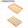 Rectangular car engine air filter with pink plastic frame and beige pleated material for toyota rav4 2013-2018