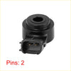 Black plastic ignition switch knock sensor with two pins for toyota rav4 2006-2011 shown from back side