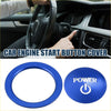 Blue metallic car engine start stop button cover trim with power logo for toyota 4wd ute offroad use