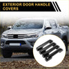 Black glossy exterior door handle covers for 2022 toyota tundra pickup truck showing the back side