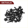 Black plastic car front fender skirt clips with rounded head and hook prongs for Toyota 4Runner Avalon 2010-2023