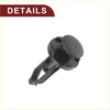 Black plastic car front fender skirt clip with rounded head and pronged base for toyota 4runner avalon 2010-2023