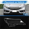 Clear plastic headlight lens cover for the front right side of a silver honda civic designed for toyota rav4 2013-2015