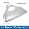 Silver metallic car front row headlight trim bezel with sleek curved design and camera cutout for Toyota C-HR 2017-2021