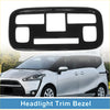 Black glossy car front row headlight trim bezel for Toyota Sienta 2022-2023 with sleek rectangular cutouts
