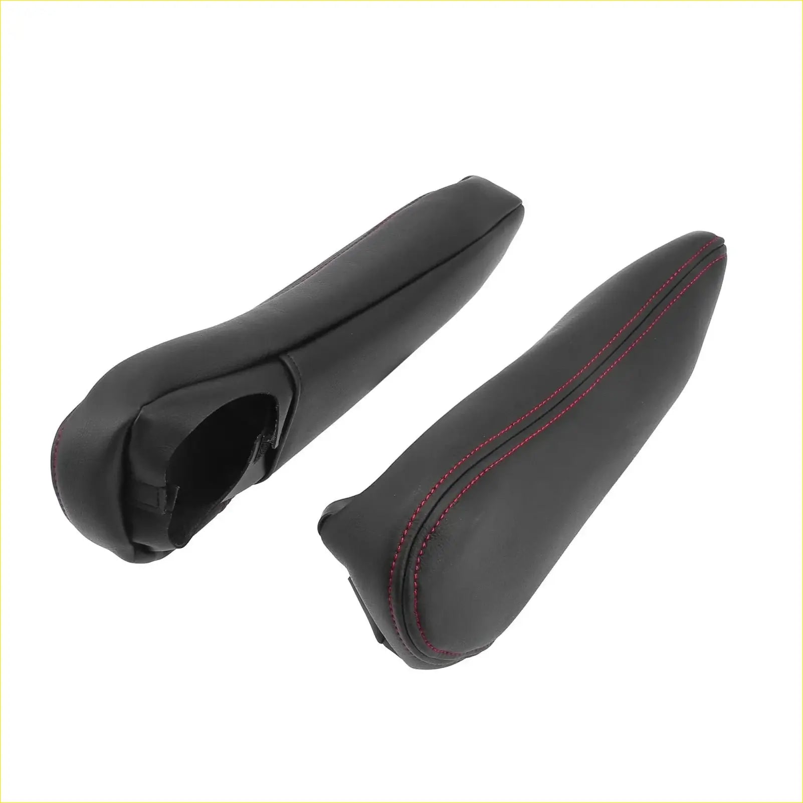 Black leather car front seat armrest cover with red stitching for toyota sienna 2005-2010