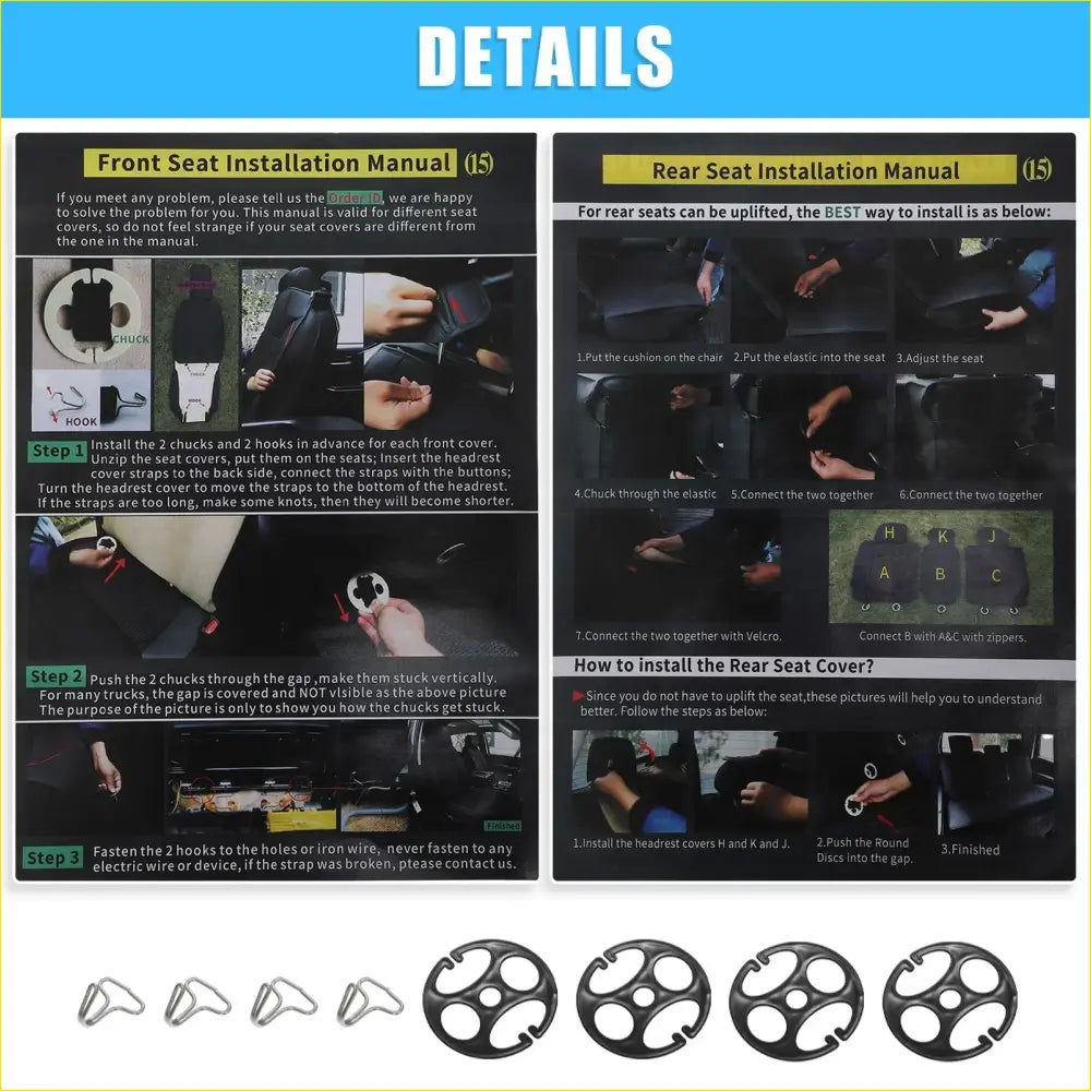 Car Front Seat Covers for Toyota Tacoma (2005-2024) - Black 2 x - Interior Accessories