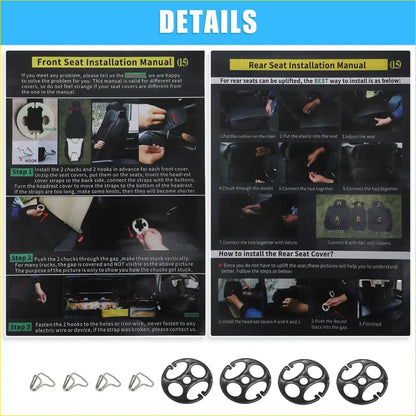 Car Front Seat Covers for Toyota Tacoma (2005-2024) - Black 2 x - Interior Accessories