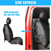 Black leather car front seat covers for Toyota Tacoma 2005-2024 with stitched detailing and airbag compatible side design