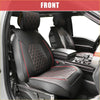 Black quilted leather car front seat covers with red stitching for toyota tacoma 2 pieces set