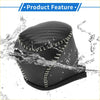 Black carbon fiber textured gear shift knob cover with stitched edges for toyota ch-r 2017-2021