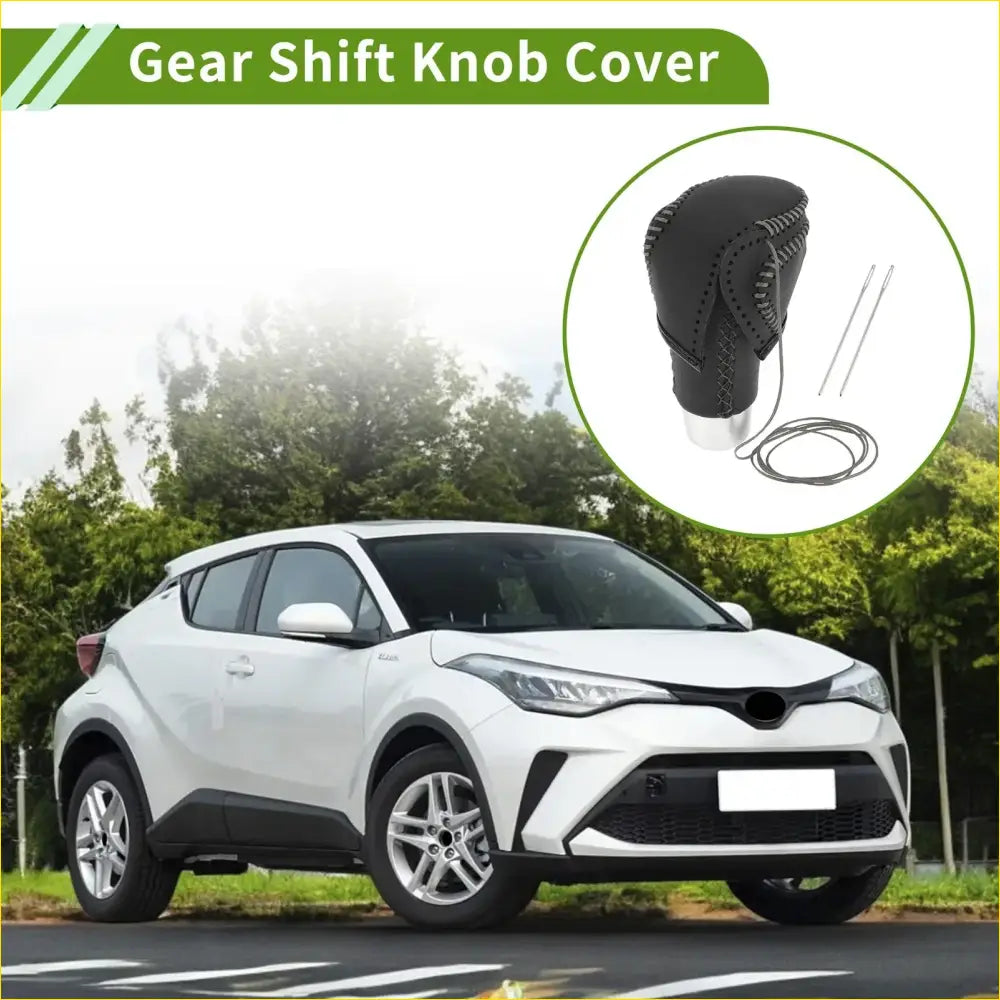 Car Gear Shift Knob Cover for Toyota CH-R 2018-2022 Black Grey Faux - Interior Accessories