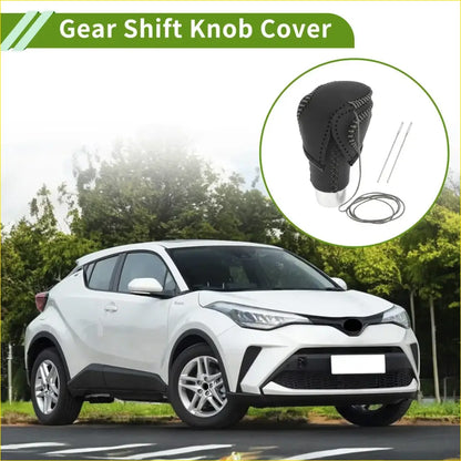 Car Gear Shift Knob Cover for Toyota CH-R 2018-2022 Black Grey Faux - Interior Accessories