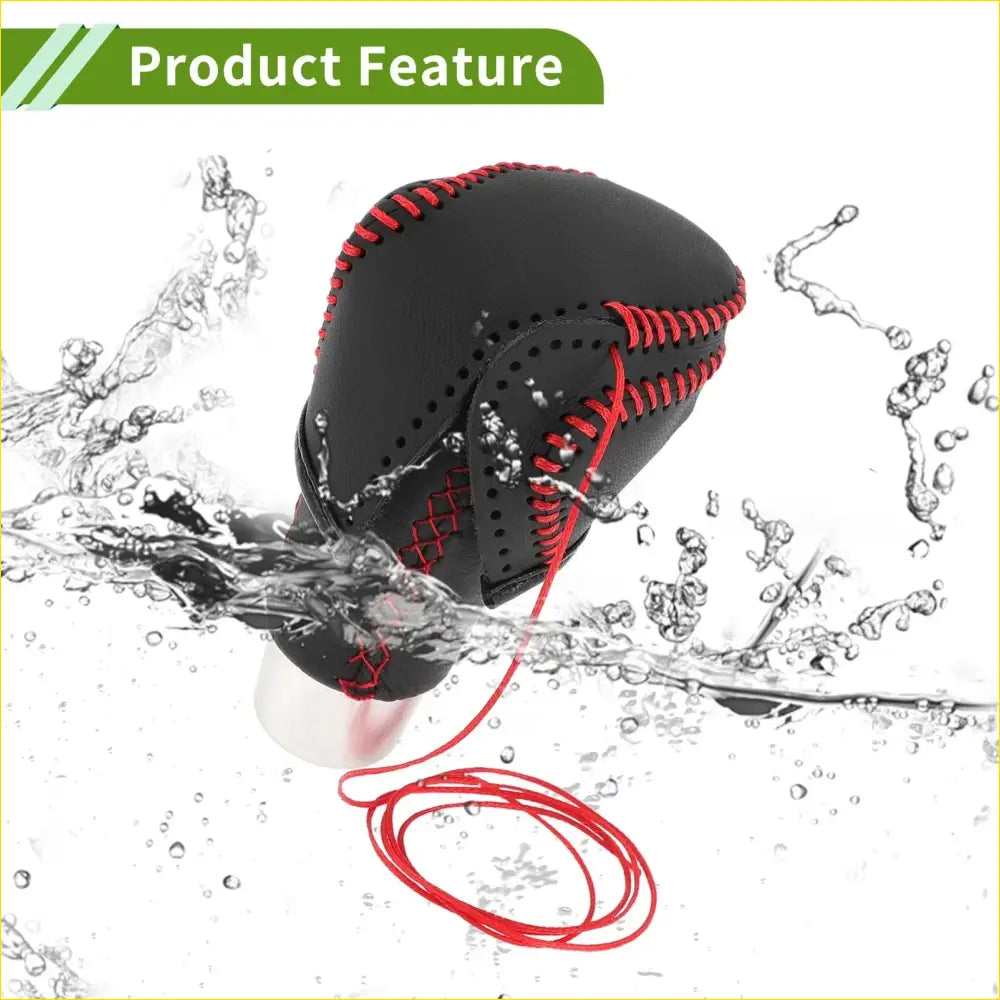 Car Gear Shift Knob Cover for Toyota CH-R 2018-2022 Black Red Faux - Interior Accessories