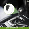 Black leather car gear shift knob cover with stitched detailing and metallic base for toyota ch-r 2018-2022