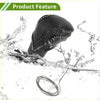 Black leather car gear shift knob cover with stitched detailing and coiled metal cable for Toyota CH-R 2018-2022
