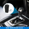 Black leather gear shift knob cover with white stitching and installation tools for toyota rav4 2013-2016 in black gray