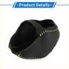Black leather shoe shaped car gear shift knob cover for toyota rav4 with gold stitching and beige faux leather accents