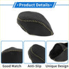 Black beige faux leather car gear shift knob cover for toyota rav4 with black leather beret and light stitching