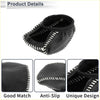 Black leather car gear shift knob cover for Toyota RAV4 2019-2024 with white stitching and pebbled texture
