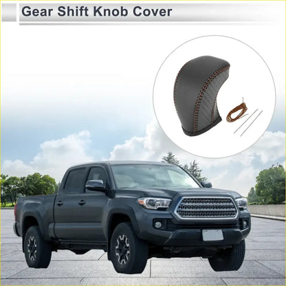 Car Gear Shift Knob Cover for Toyota Tacoma 2016-2022 Black Carbon - Interior Accessories