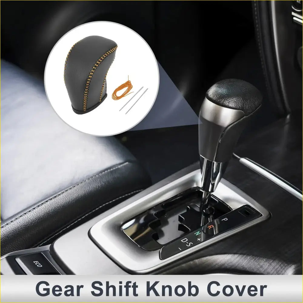 Car Gear Shift Knob Cover for Toyota Tacoma (2016-2022) Black Orange - Interior Accessories